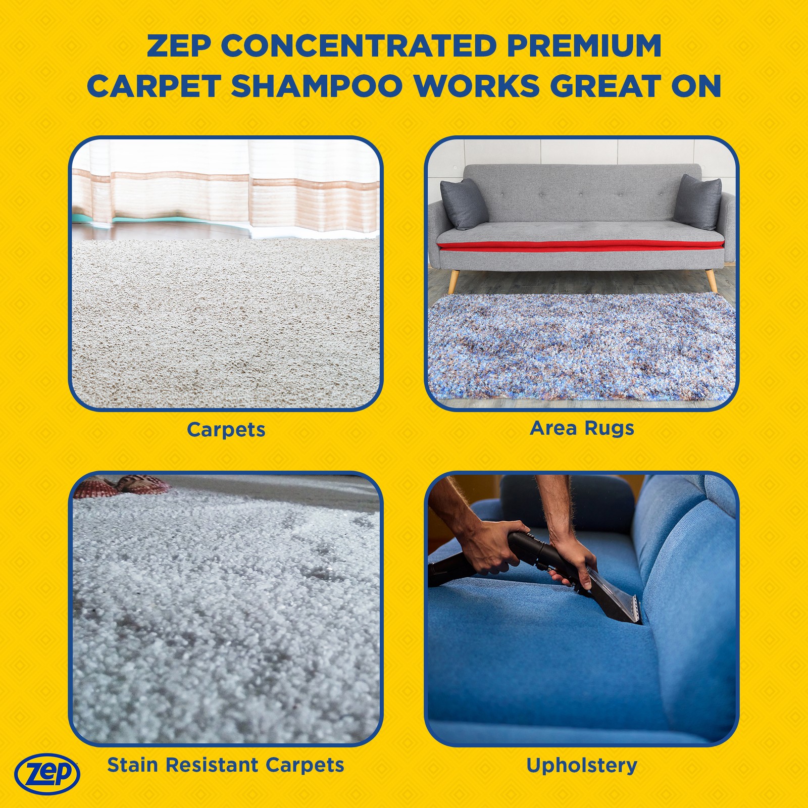 Zep Concentrated Premium Carpet Shampoo – Deep Clean Carpets & Remove Tough