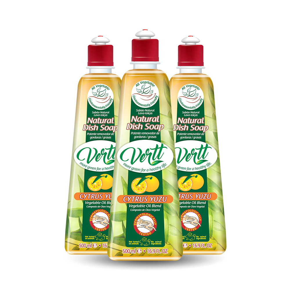 Natural Dish Soap Vertt Cytrus Yuzu 16,9 FlOz (500ml) Pack with 3 units