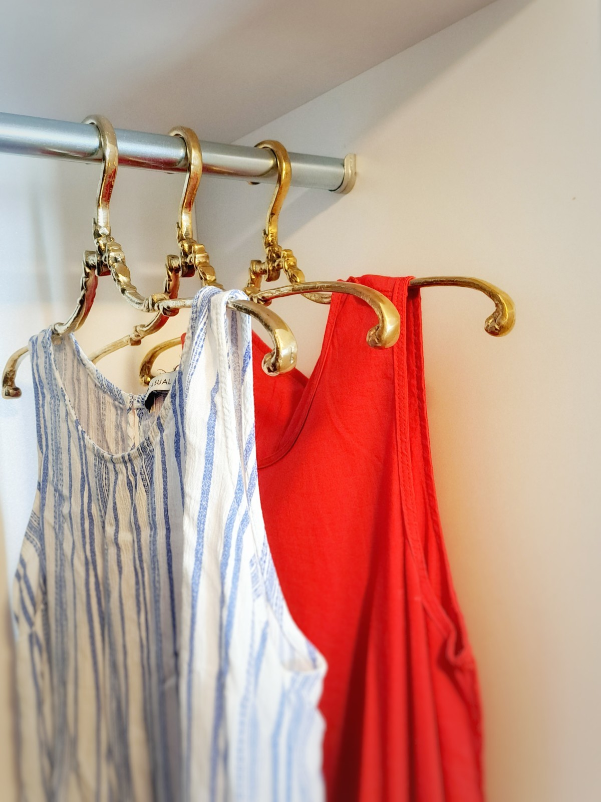 Solid Brass Clothes Hanger 42cm, Vintage Style Gold Garment Hanger