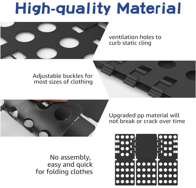 Adjustable T-Shirt Clothes Fast Folder Folding Board Laundry For Adult Organizer