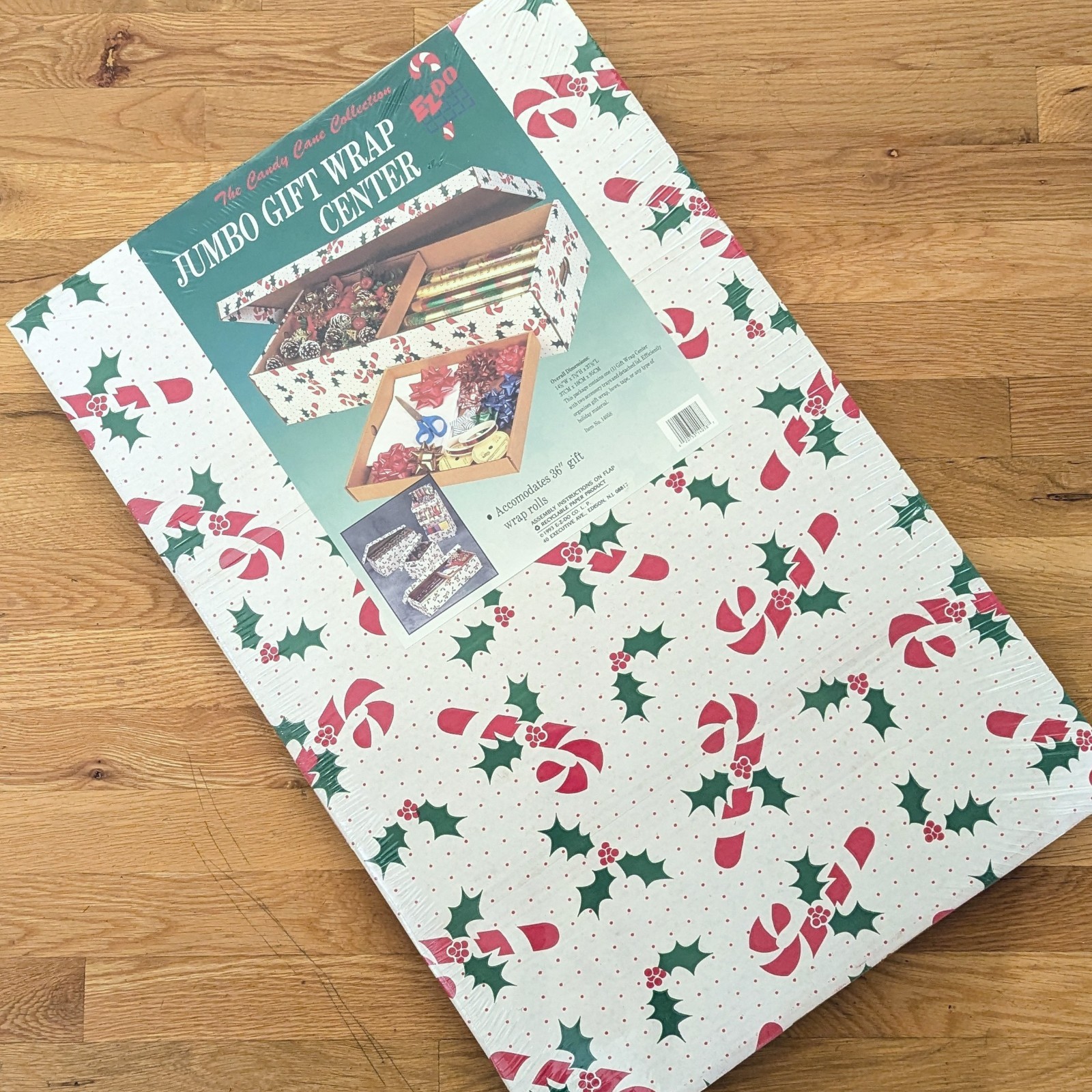Vintage 90s Cardboard Christmas Wrapping Paper Storage Organizer Box New/Sealed