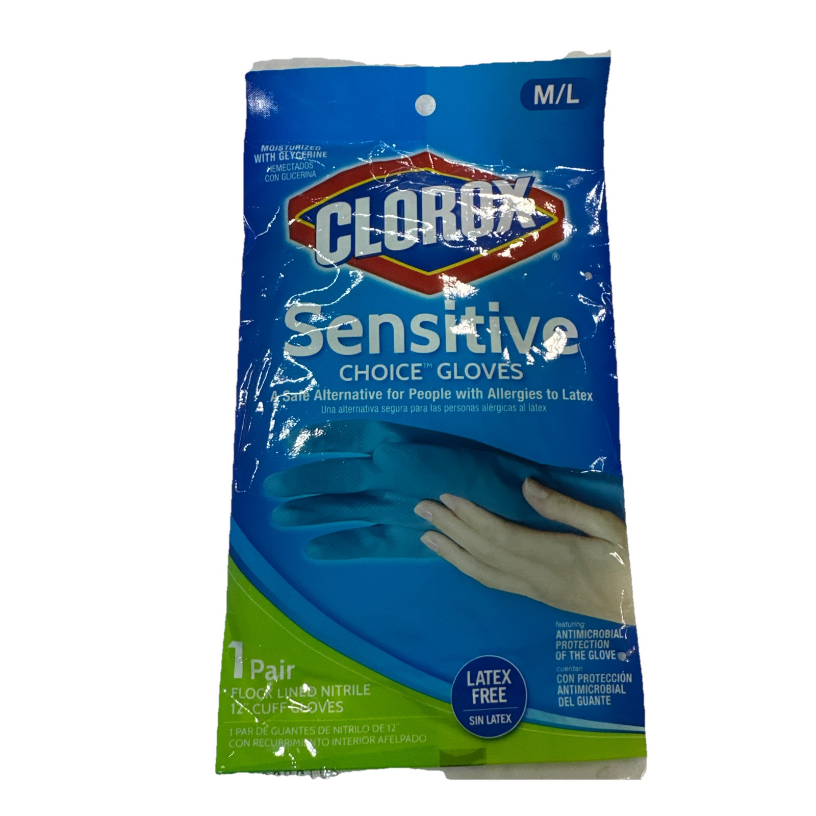 2 Packages Clorox Sensitive Choice Cleaning Gloves Latex Free M/L