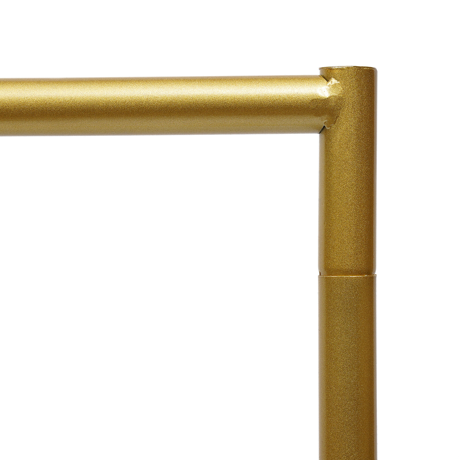 2 Tiers Freestanding Metal Clothes Rack Iron Retro Golden Portable Garment Shelf