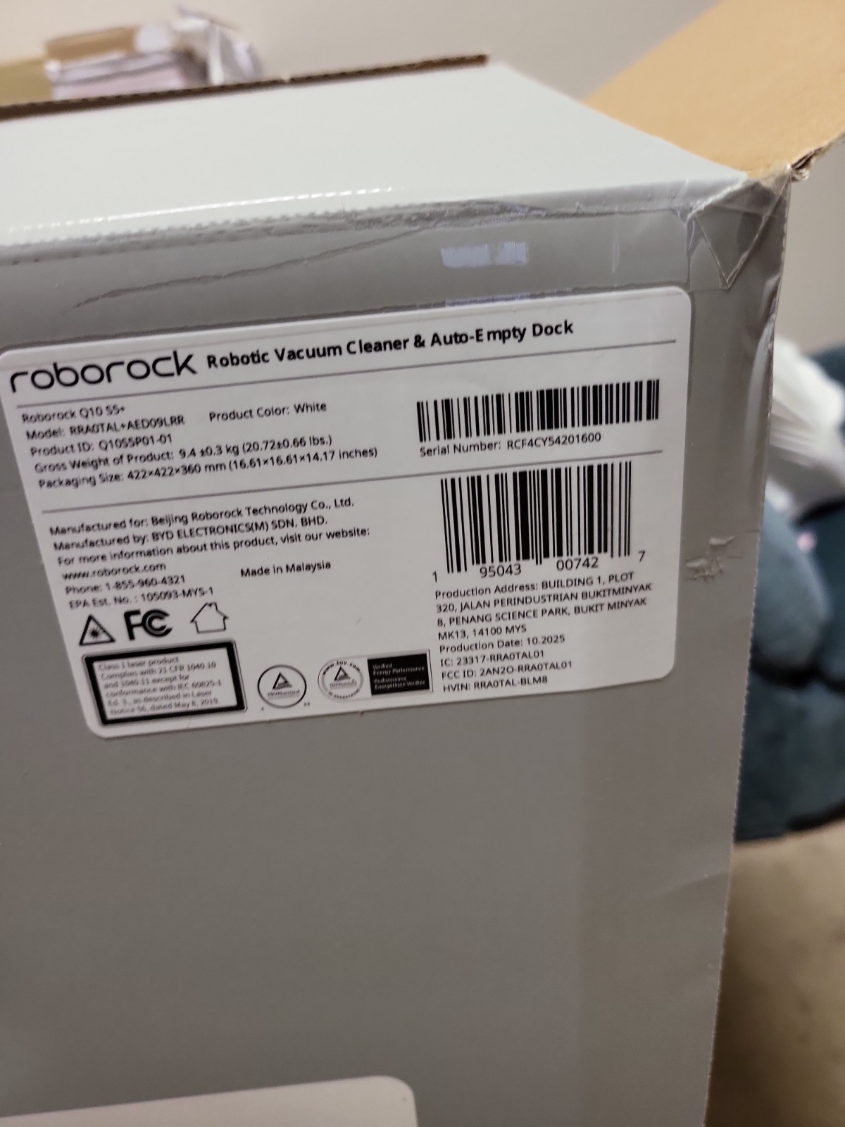 roborock Q10 S5+ Robot Vacuum and Mop, 10,000Pa Suction-white