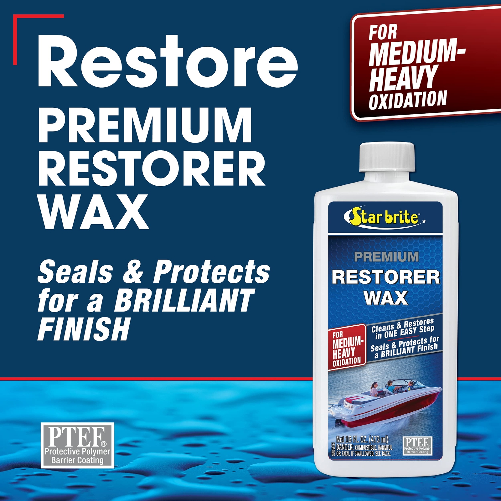 Surface Protection Wax for Boats and Vehicles UV Stain Protection 16 Oz