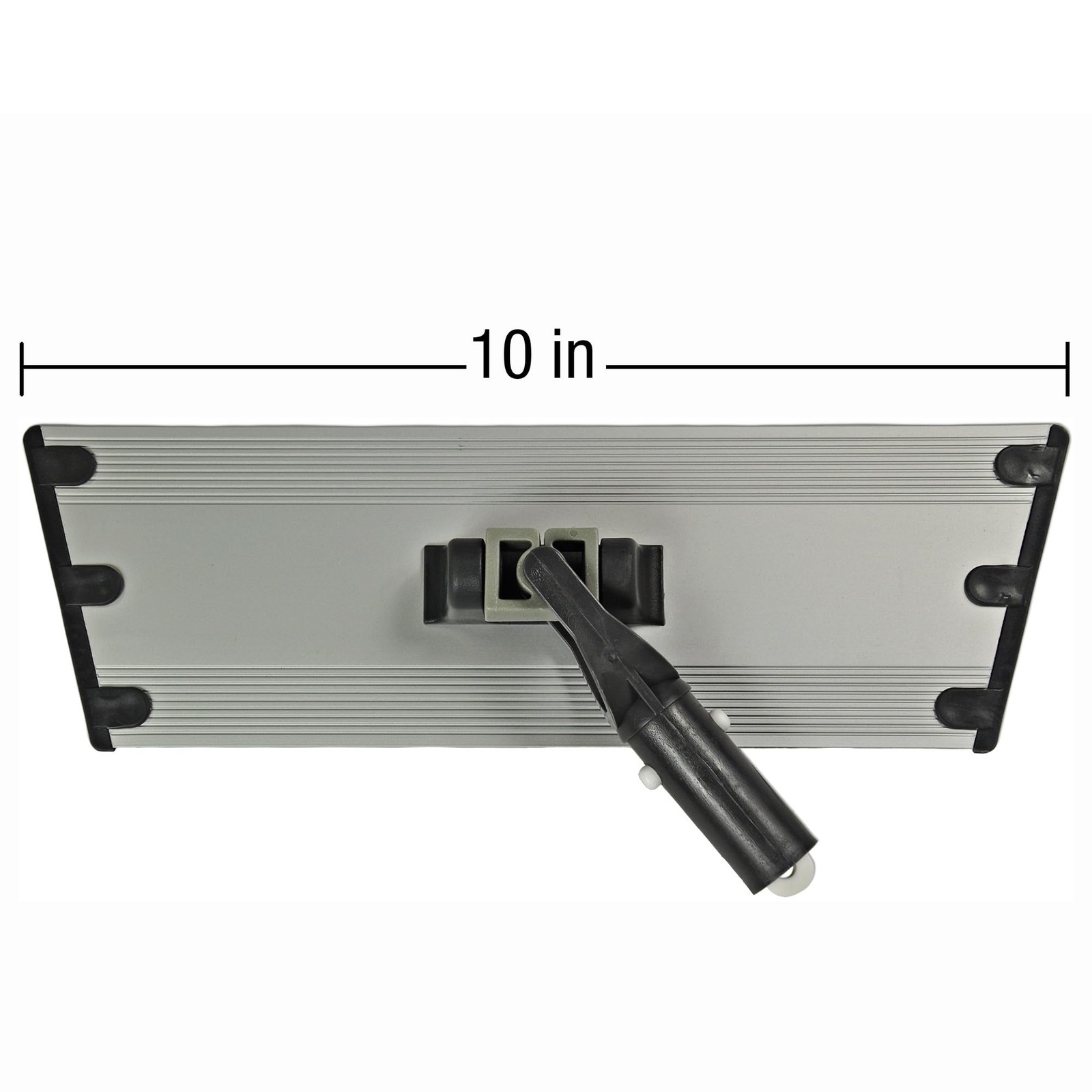 Flat Mop Plate Frame for 10″ Microfiber Pads, Commercial-Aluminum with 360° S…