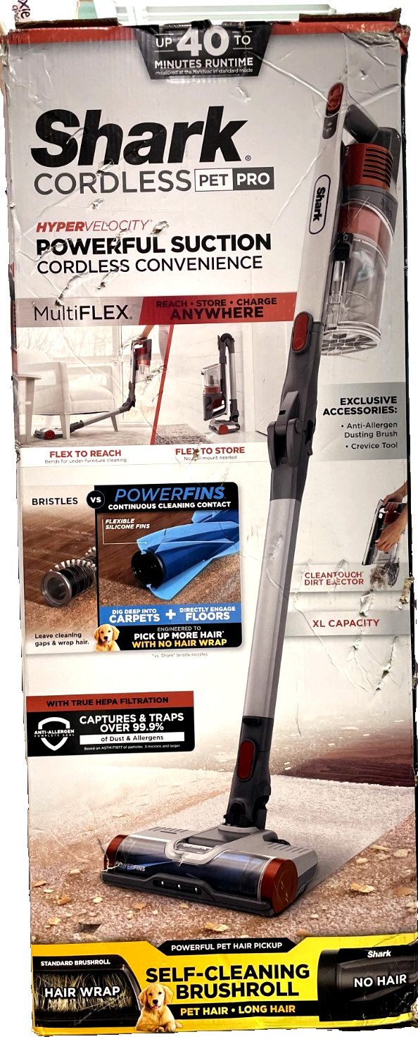 Shark UZ355H Pet Pro Cordless Stick Vacuum, Powerfins Brushroll and MultiFLEX