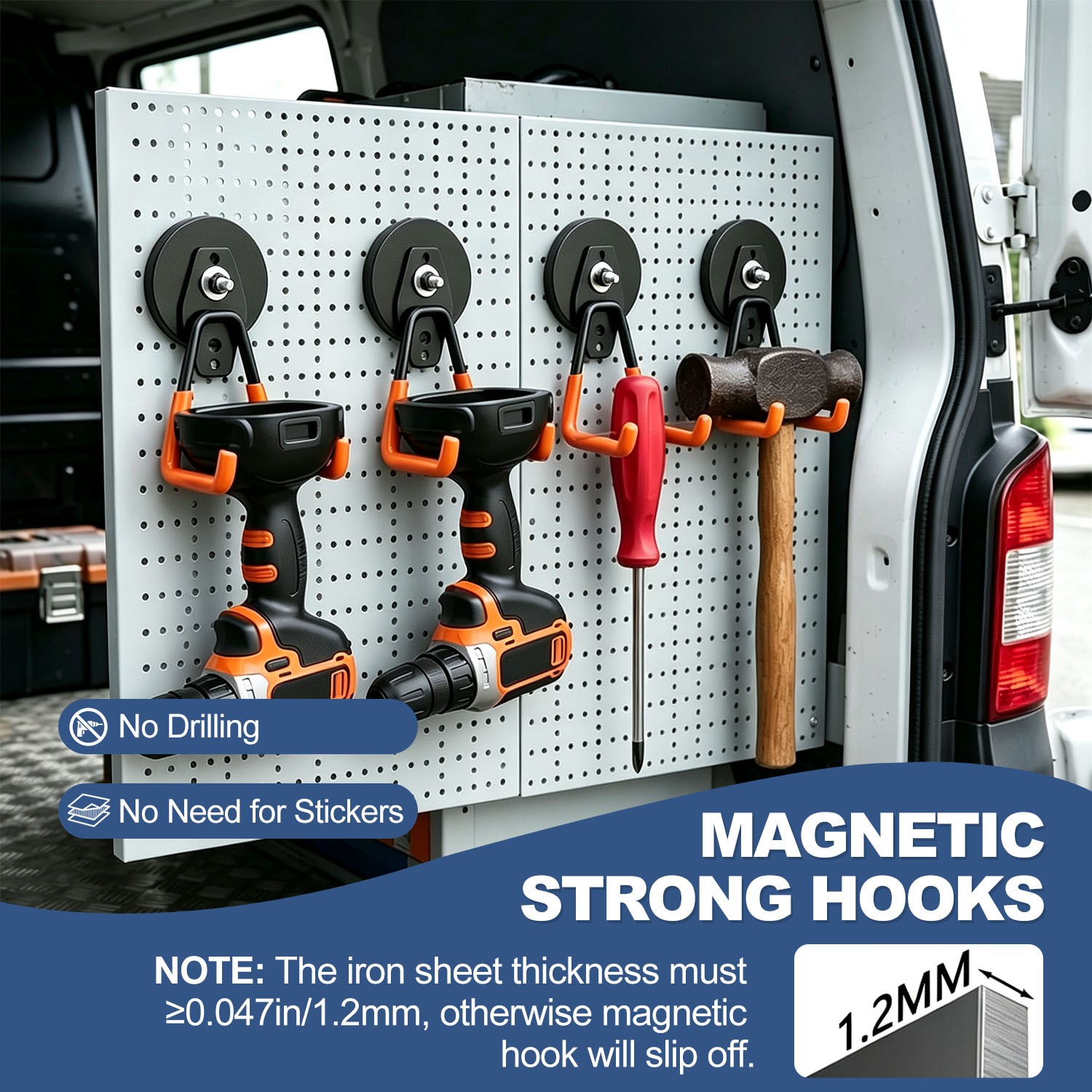 Strong Magnetic Hooks Heavy Duty 4 Pack Garage Rare Earth Magnets Utility