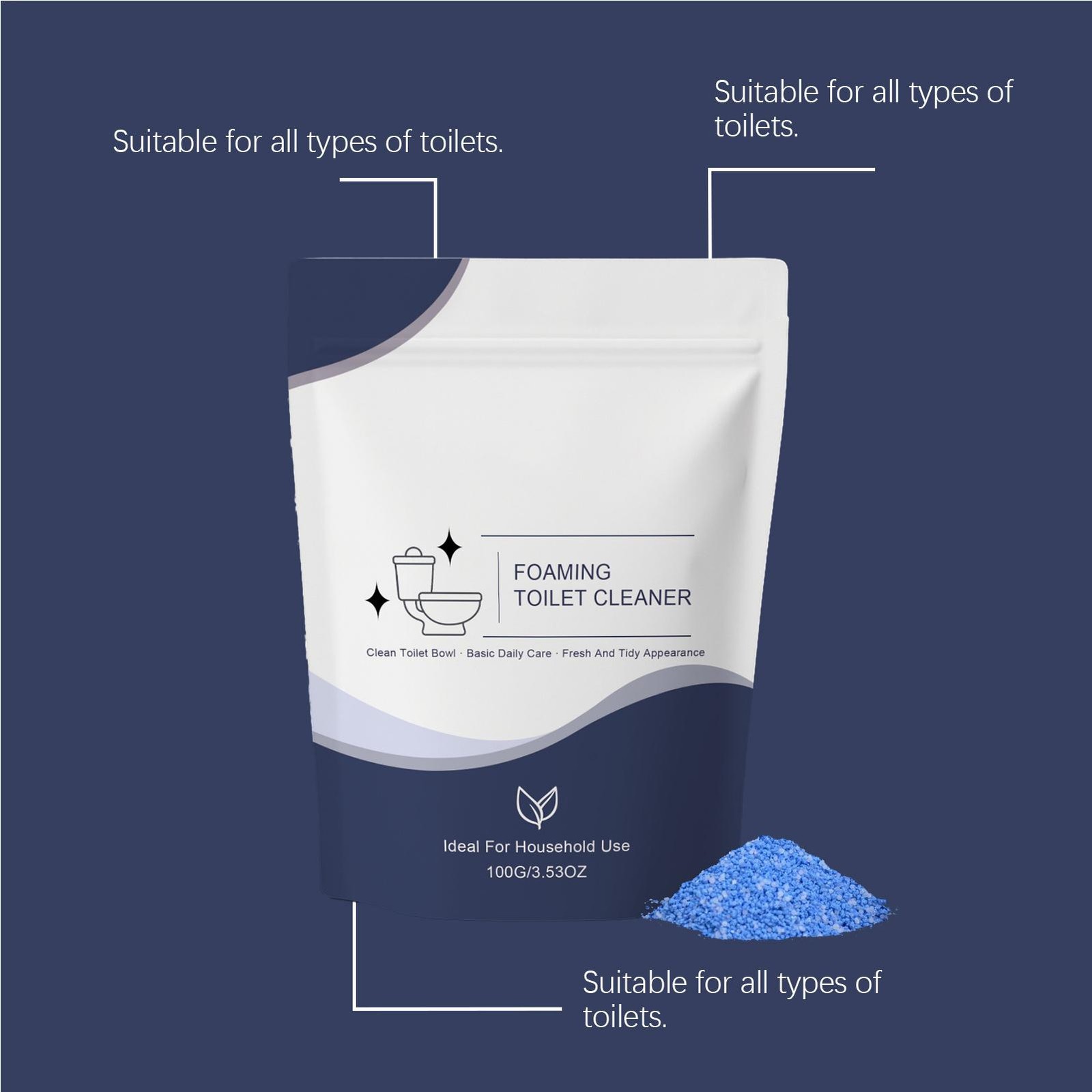 Foaming Cleaning Powder Fresh Scent quick Dissolving Daily Care 100g