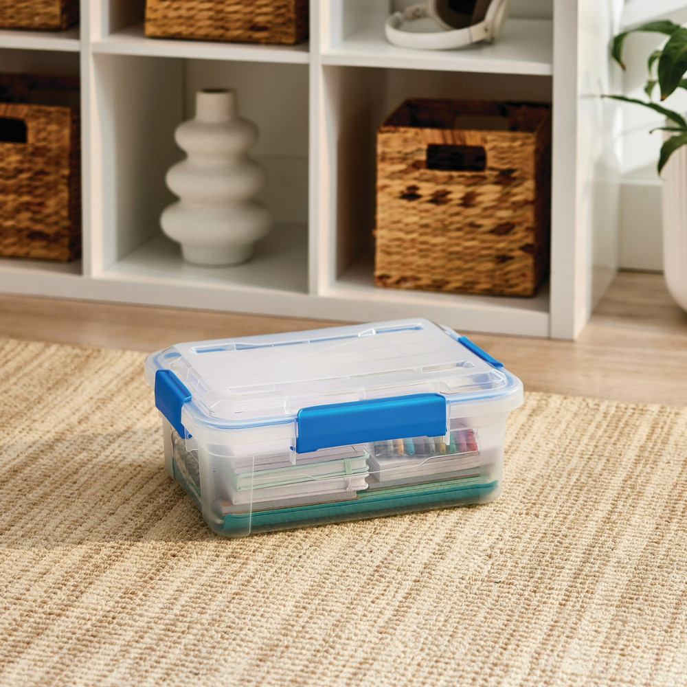 6 Pack Ezy Storage Waterproof Box, 3Gal 12Qt 11.4L, IP67 Sealed Tote Organizers