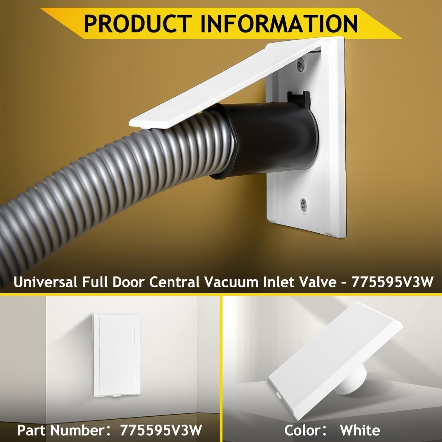 Durable Central Vacuum Inlet Valve Replacement – Fits All Direct Connect Hoses