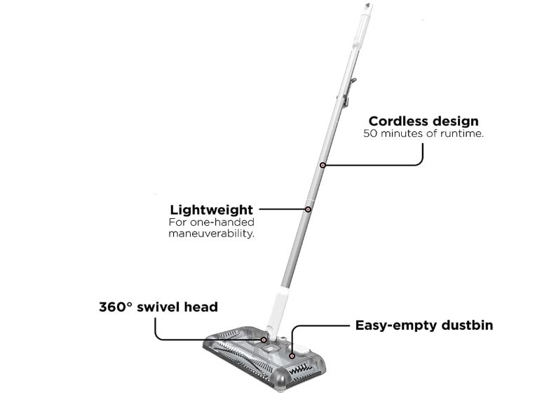 BLACK+DECKER Carpet Sweeper Cordless 50 Min Lithium Floor Cleaner HFS115J10