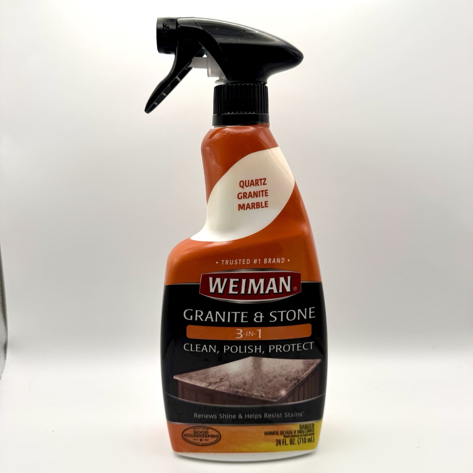 Weiman GRANITE & STONE Marble Countertops 3-IN-1 CLEAN POLISH PROTECT 24oz Spray