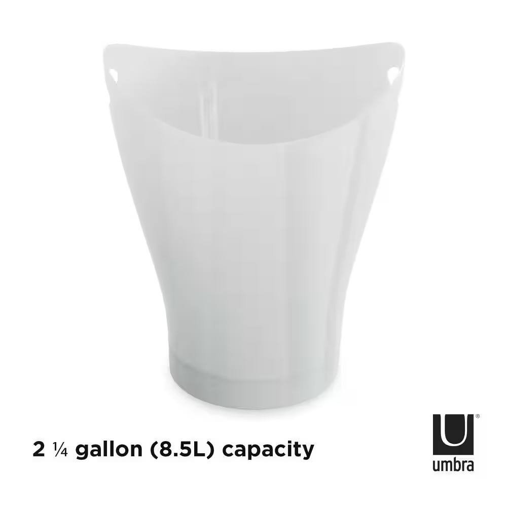Metallic-White Garbino 2.25G Plastic Trash Can