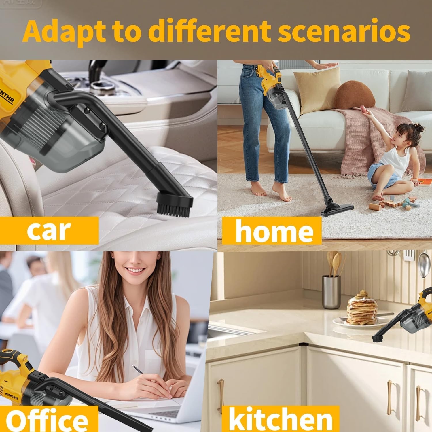 Quiet & Efficient 5-in-1 Handheld Vacuum with 67 dB Noise Level – Huge Dustbin