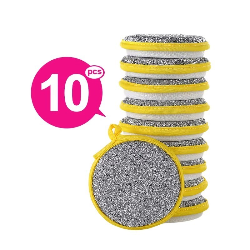 10Pcs Magic Scrub Sponge Double Sided Heavy Duty Dish Washing Kitchen Pad