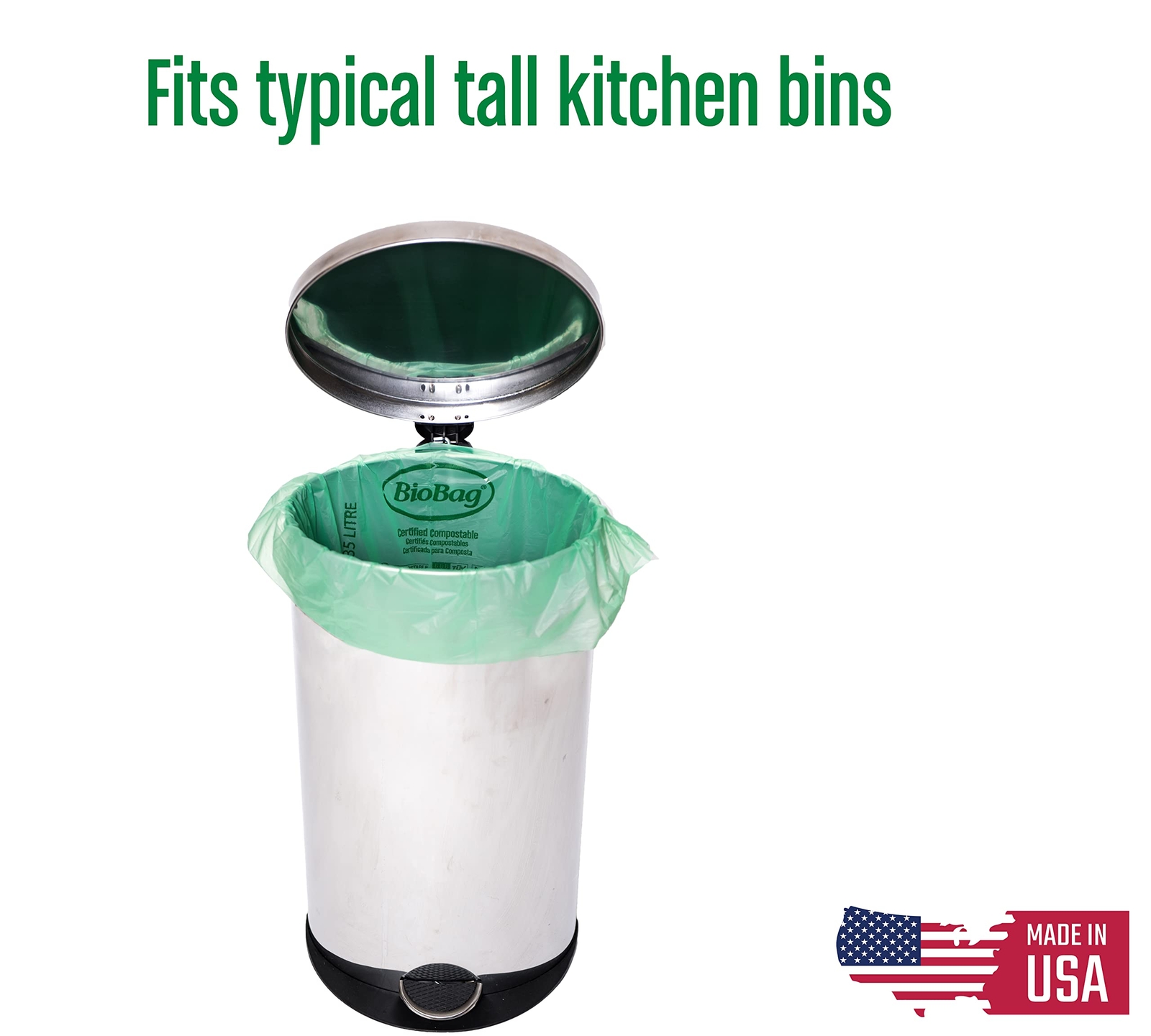 usa The Original Compostable Bag 13 Gallon 48 Total Count 100% Certified Compo