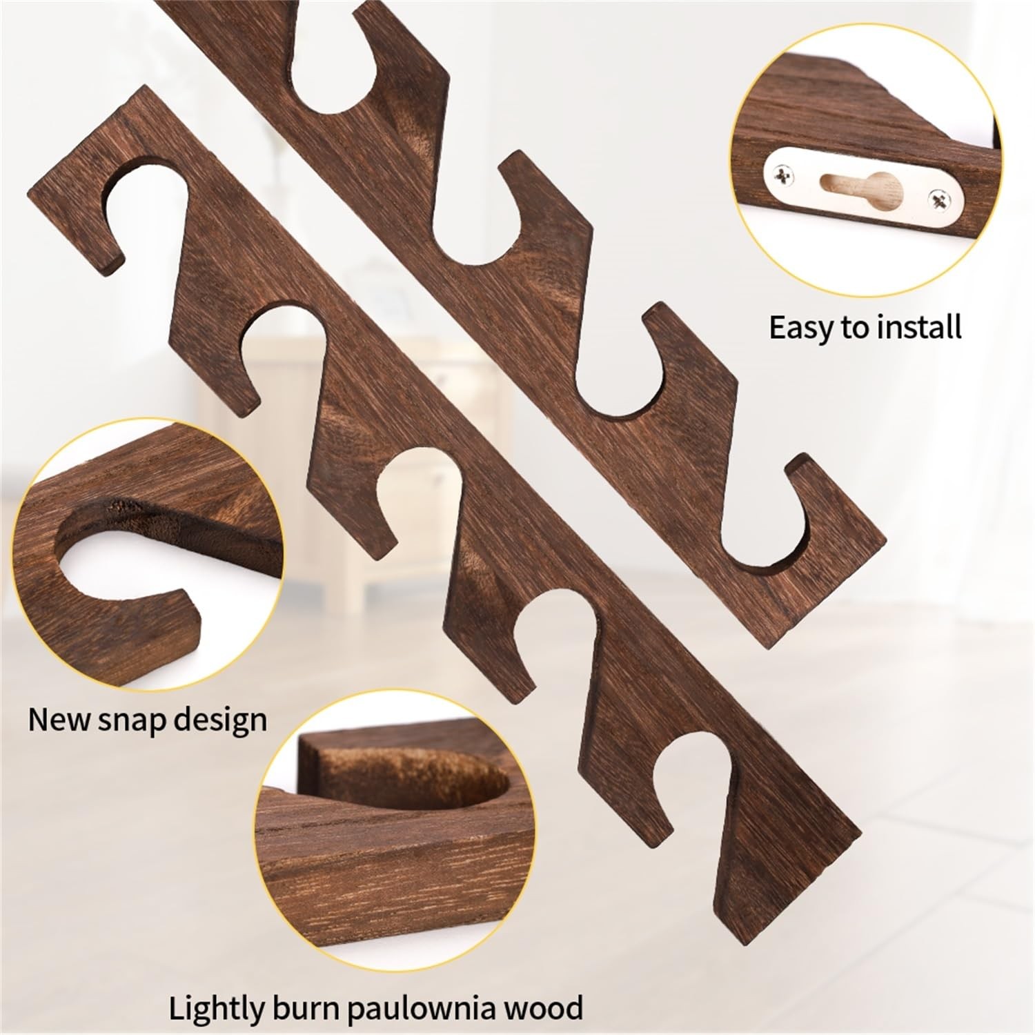 3 Pcs Hat Rack for Baseball Caps, Wall Mounted Wooden Hat Storage Organizer H…