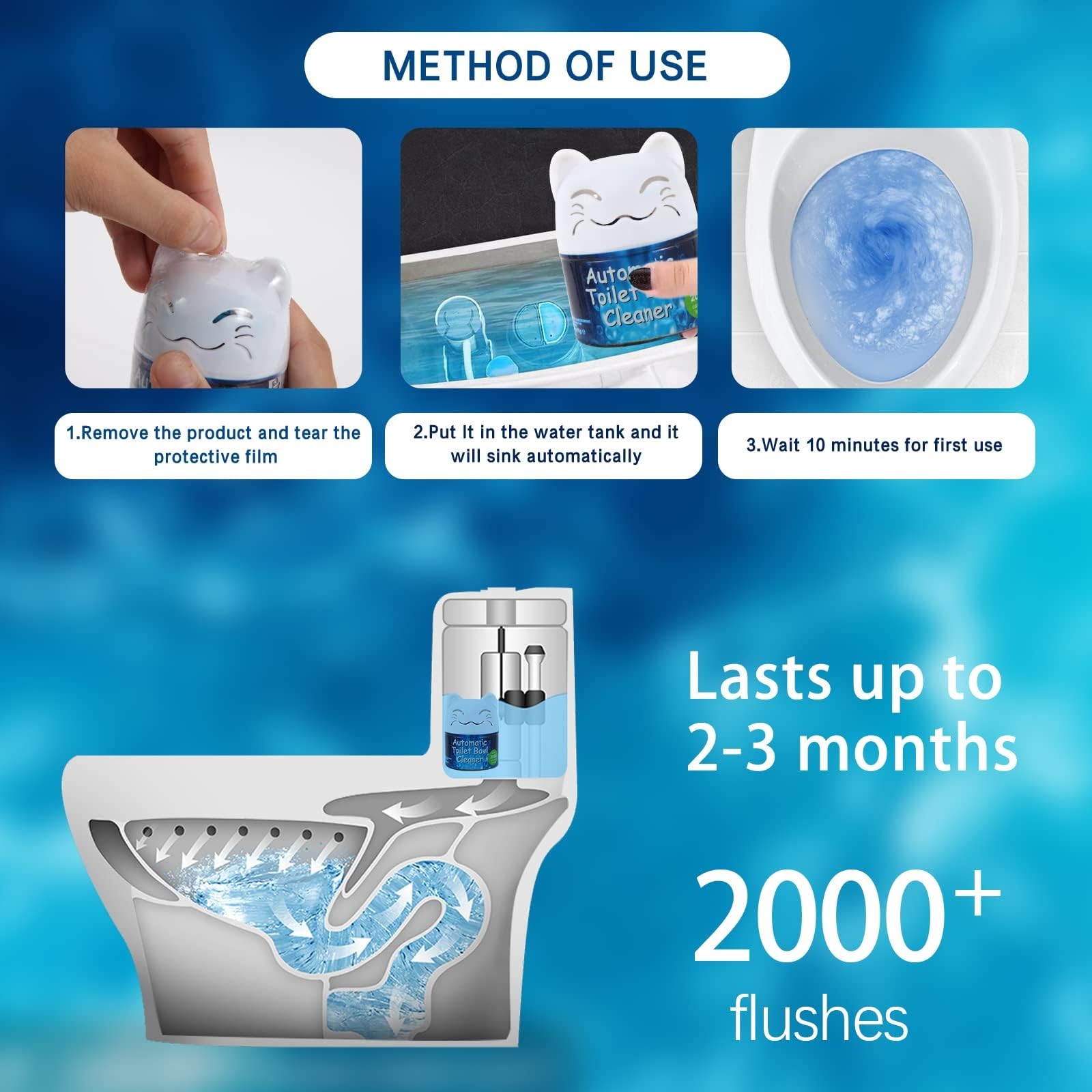 Automatic Toilet Bowl Cleaner Tablets | Long-Lasting, Easy-to-Use, Septic Safe