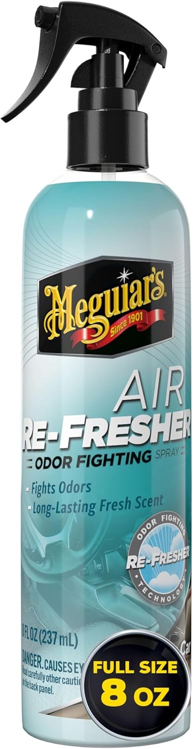 Meguiar’s Air Re-Fresher Odor Fighting Spray – New Car Scent, 8 Oz Trigger Spray