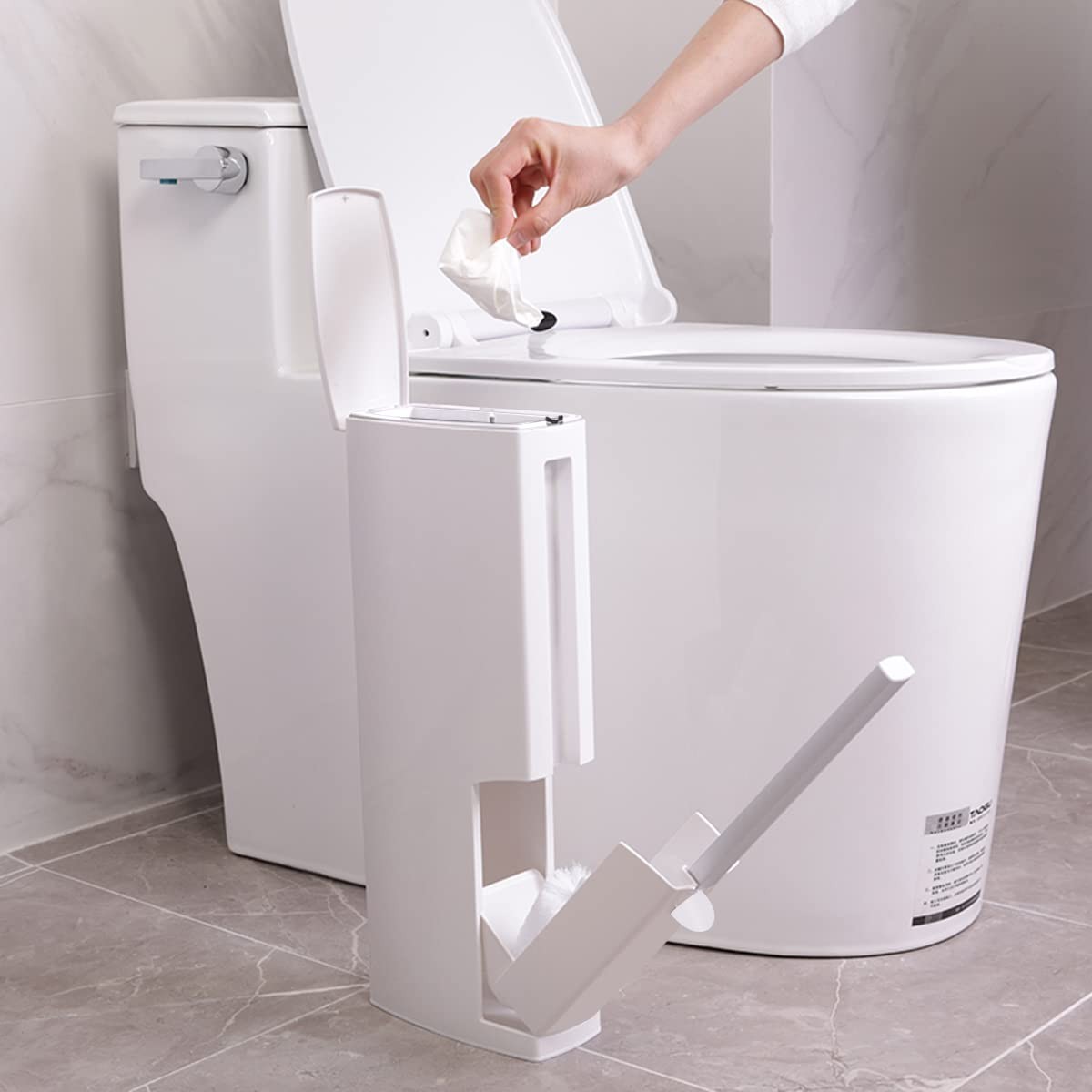 Slim Bathroom Trash Cans with Lid 4.4 Inches Wide/0.7 Gallons(3 Liters),Small