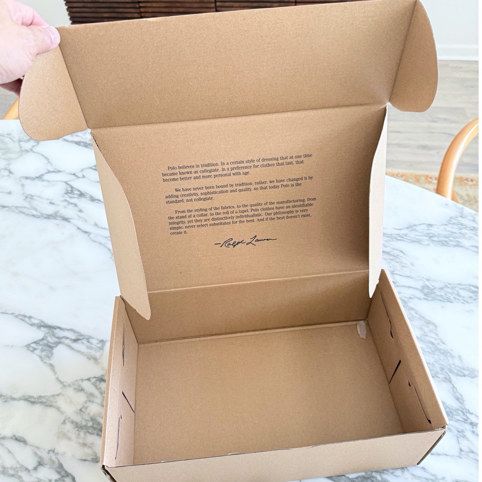Polo Ralph Lauren Empty shoe Box Brown Kraft Cardboard Storage Box