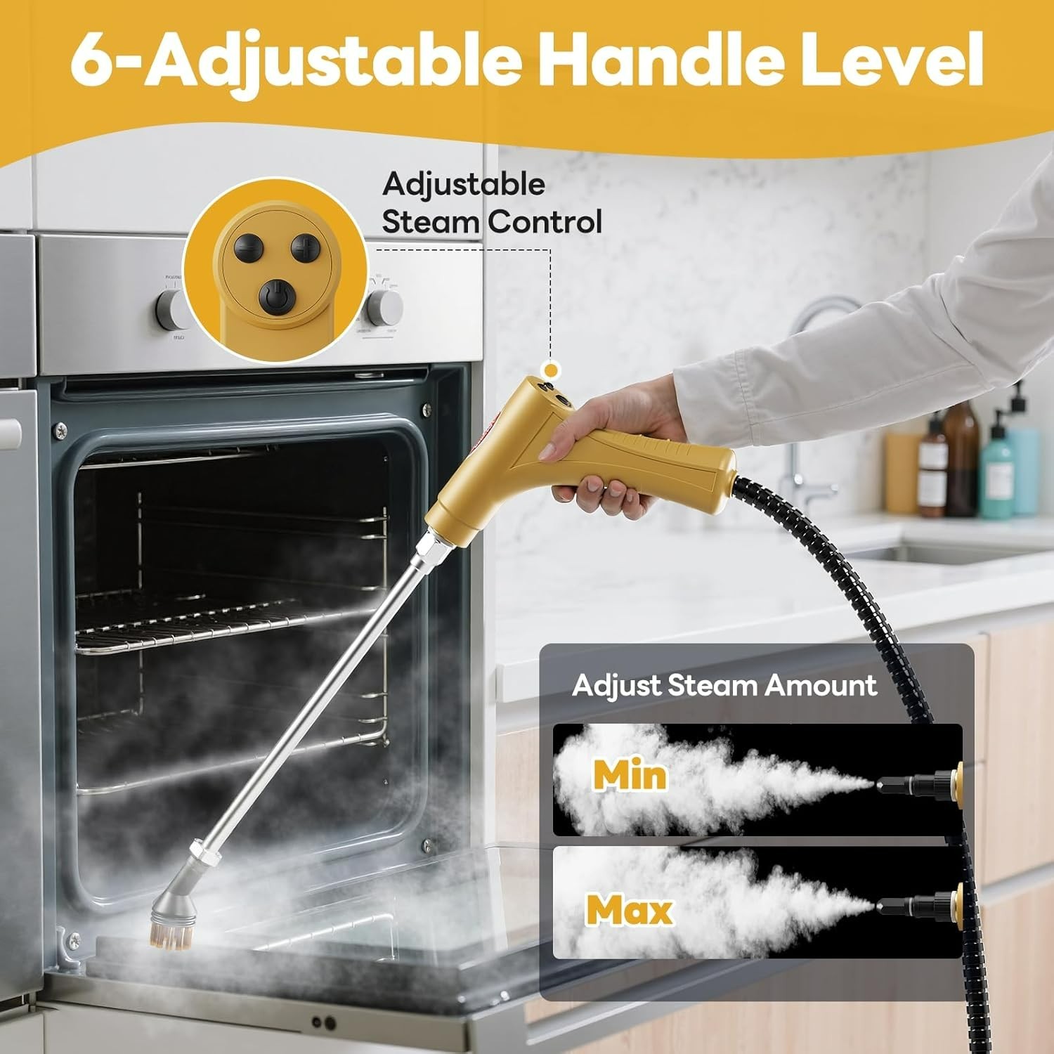 Fast Heating Handheld Steam Cleaner – 15-in-1 High Pressure for Home & Car