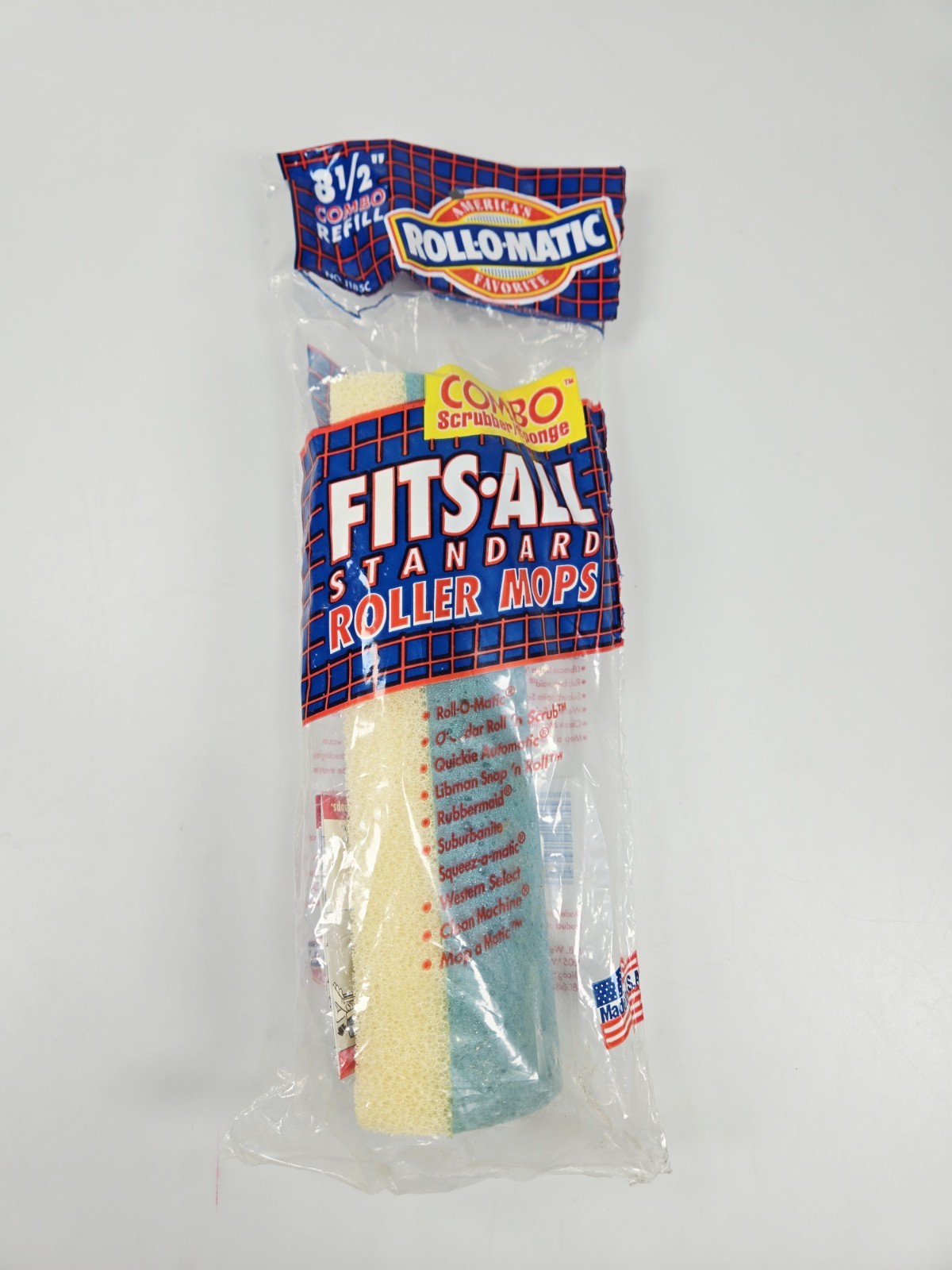 Rollomatic Universal Standard 8.5 Inch Mop Refill Combo Scrubbing Roller Mop