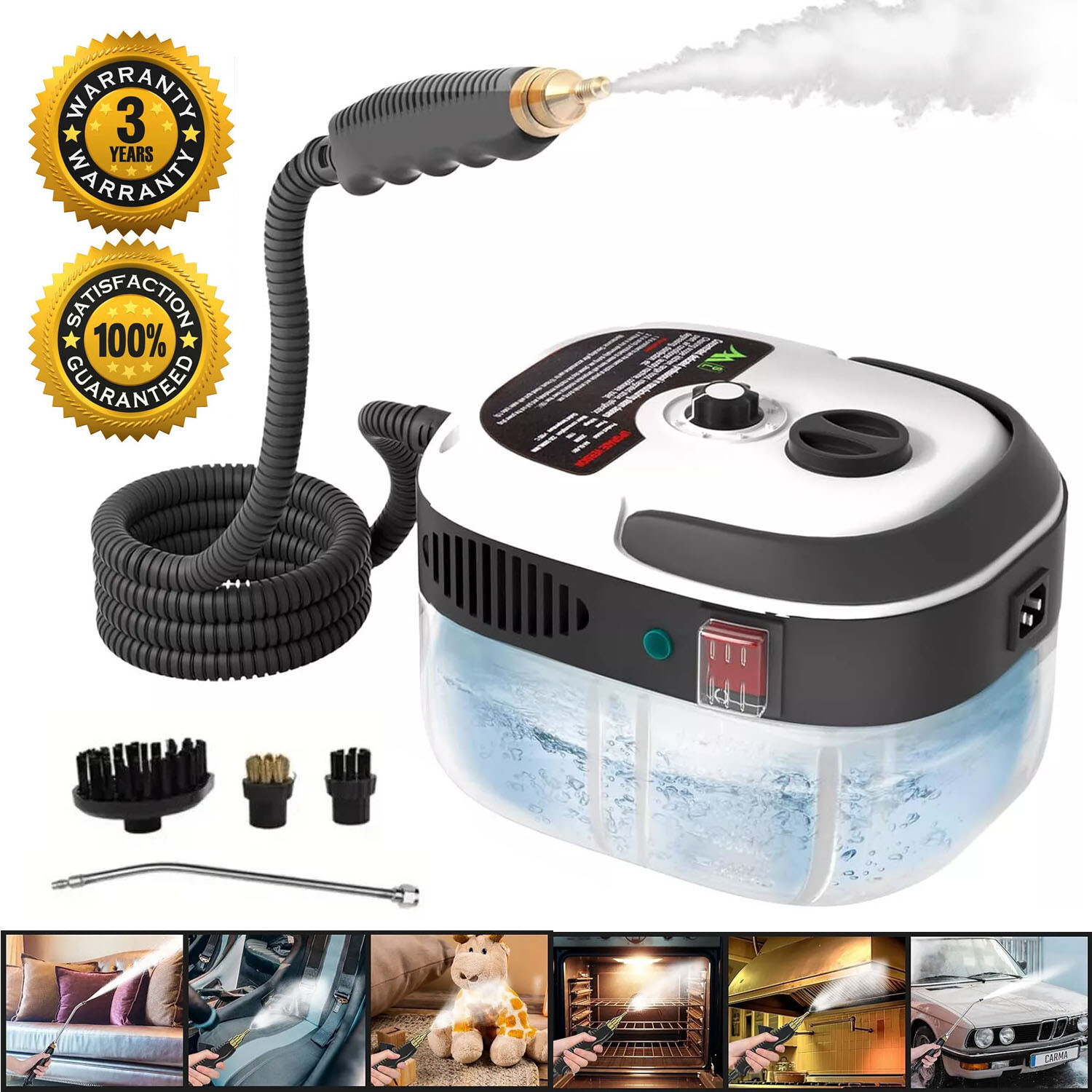 2500W Handheld Car Detailing Cleaning Machine High Temp Steam Cleaner Household