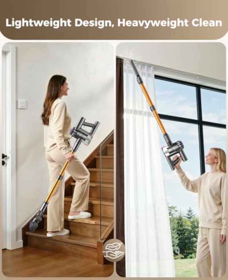Cordless Vacuum Cleaner, 450W 40KPA Vacuum Cleaners for Home, 45Mins Lightweight