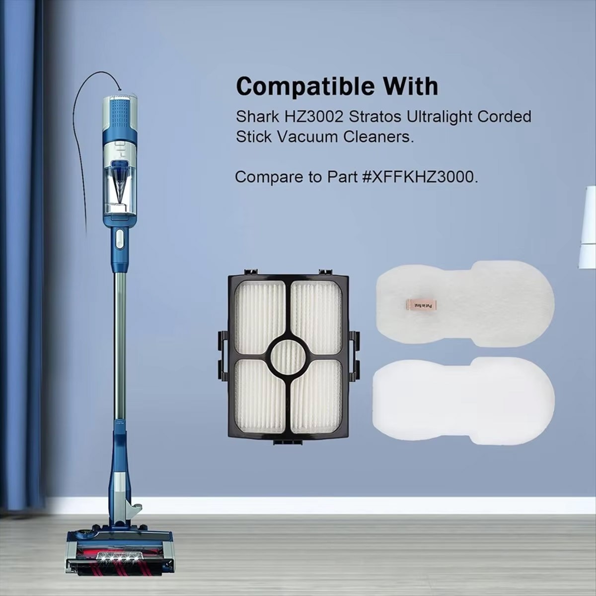 NEW Filter for Shark HZ3002 HZ3000 HZ4002 Stratos Ultralight Corded Stick Vacuum