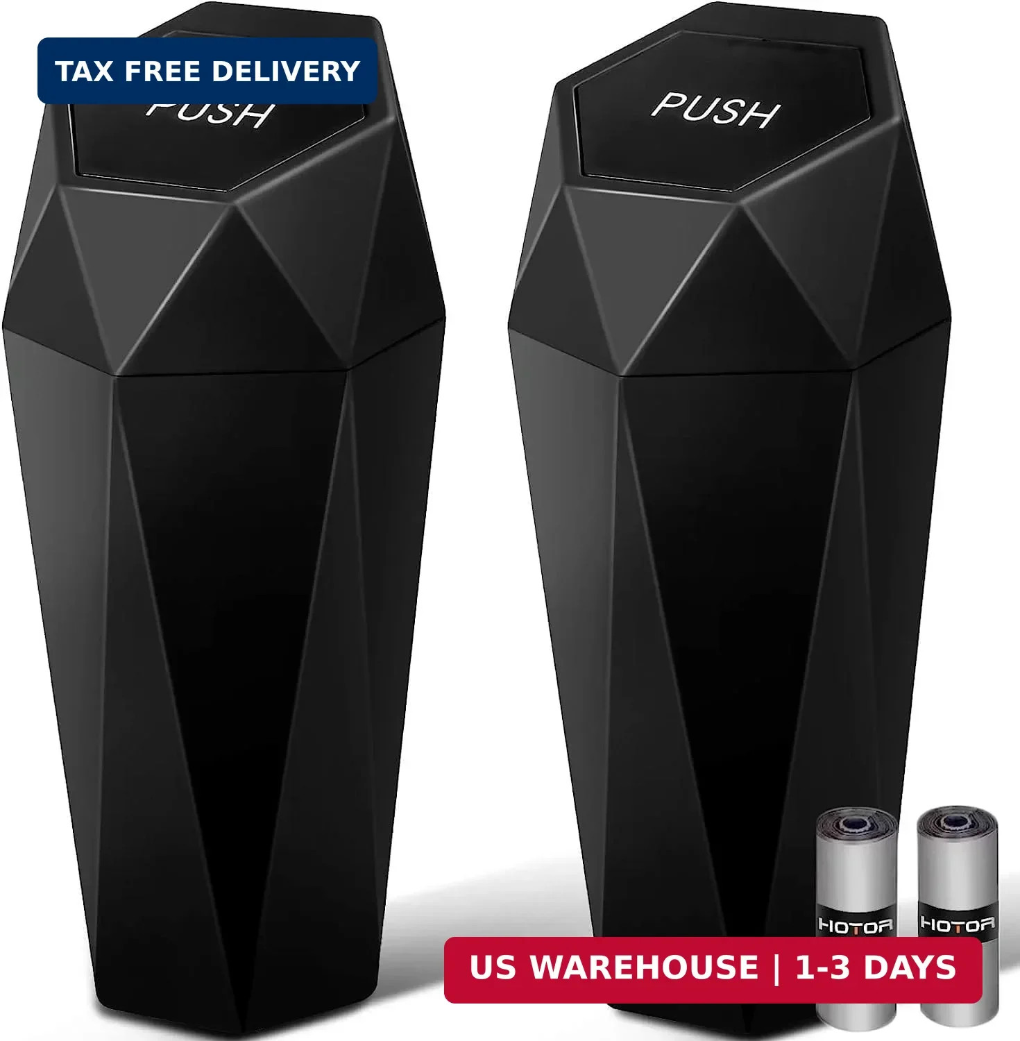 Car Trash Can with Lid – 2 Pack, Car Accessories for Interior, Leakproof Vehicle