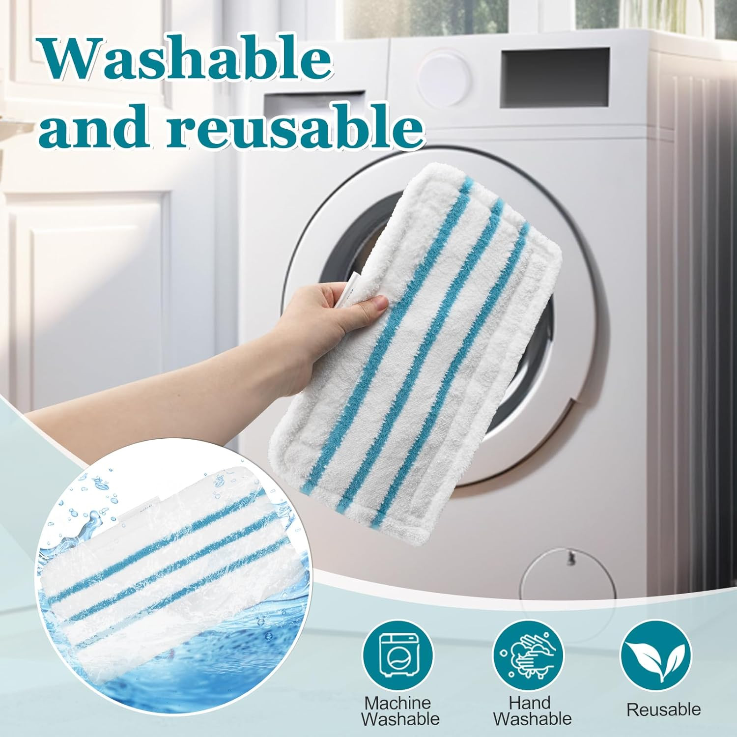 4Pack Steam Mop Pads Replacement for Black+Decker Steam Mop SM1600, SM1610, SM16