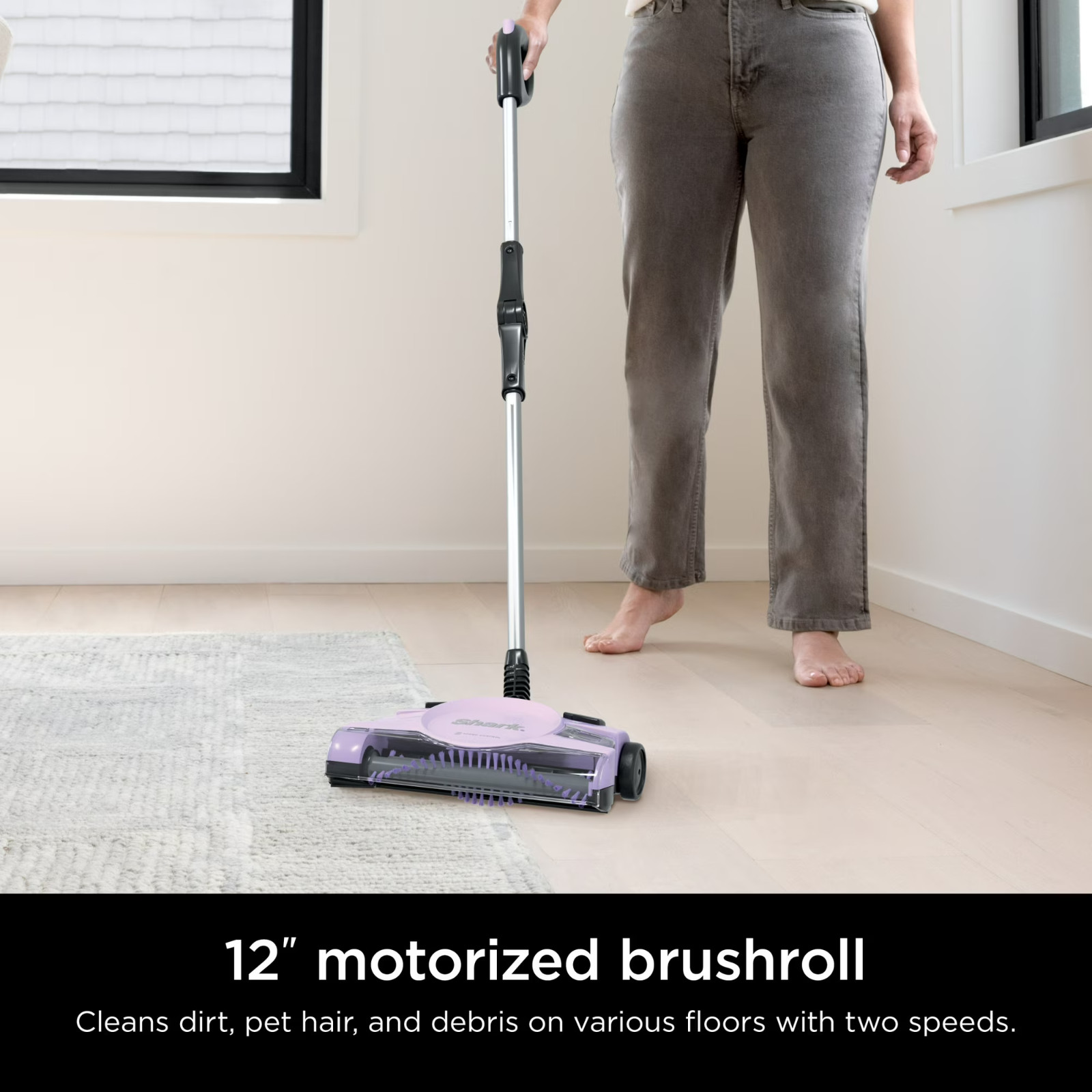 Shark 12″ Rechargeable Floor & Carpet Sweeper, Ultra-lightweight – V2945Z