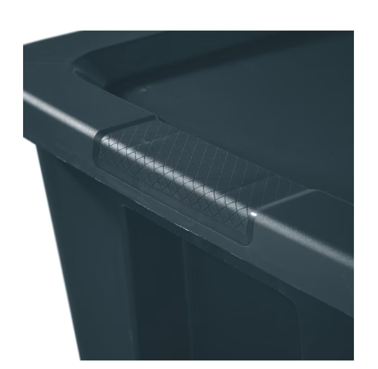 2 Pack 18 Gallon Storage Bin Plastic Container w Lid Teal Stackable Tote