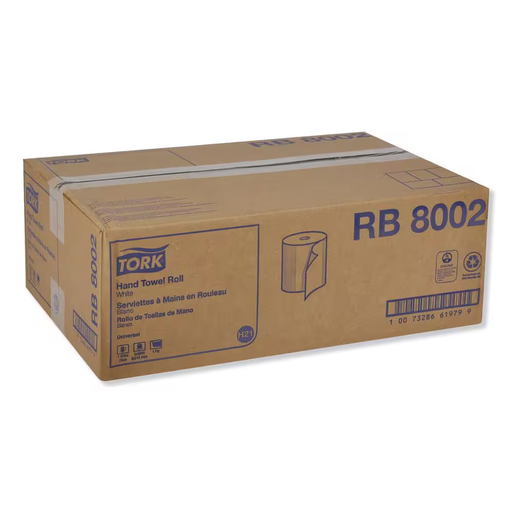 Universal Hardwound Paper Towels, 7.88 In. X 800 Ft., White, 6-Rolls/Carton