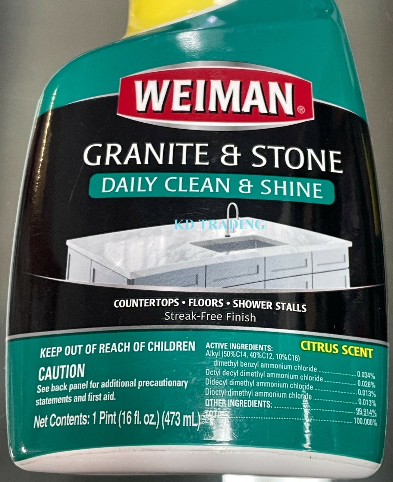 Weiman GRANITE & STONE Streak-Free CLEANER POLISH Marble Tile Floor Spray 473ml