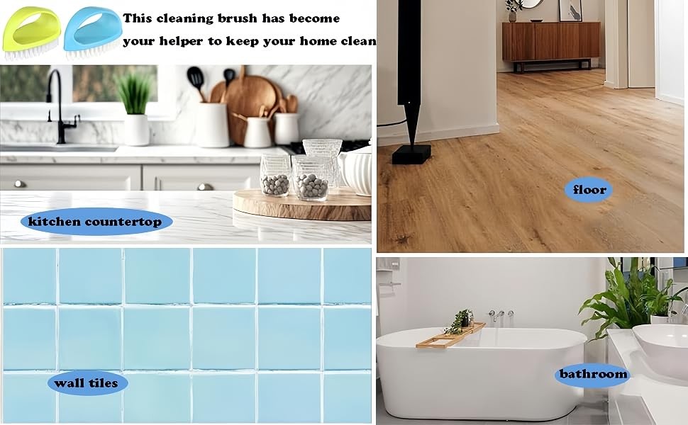 2 Pack Scrubbing Brushes for Cleaning, Heavy Duty Scrub Brush Nylon Stiff