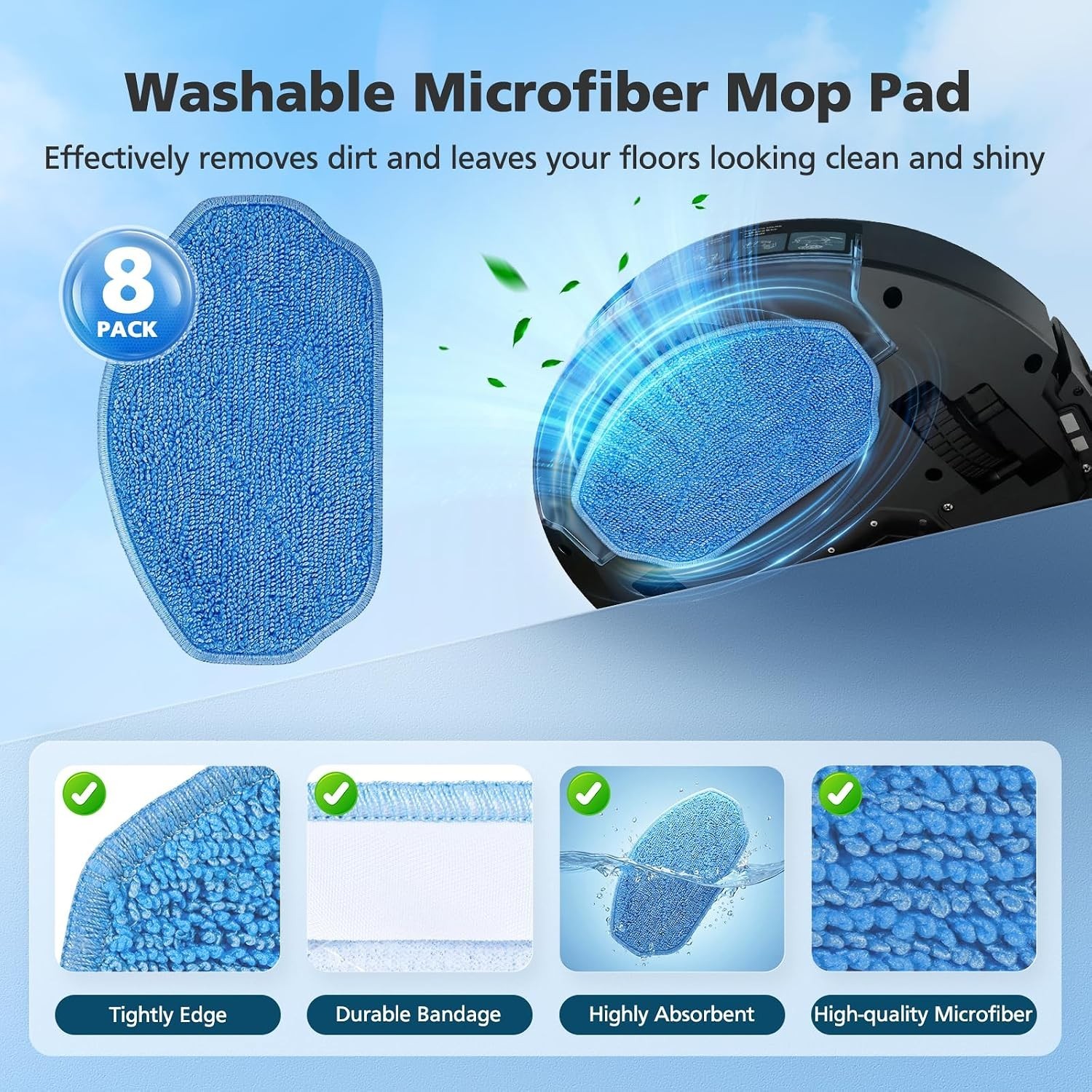 27pc Robot Vacuum Replacement Parts Kit Filters Mop Pads Side Brushes BR151 G20