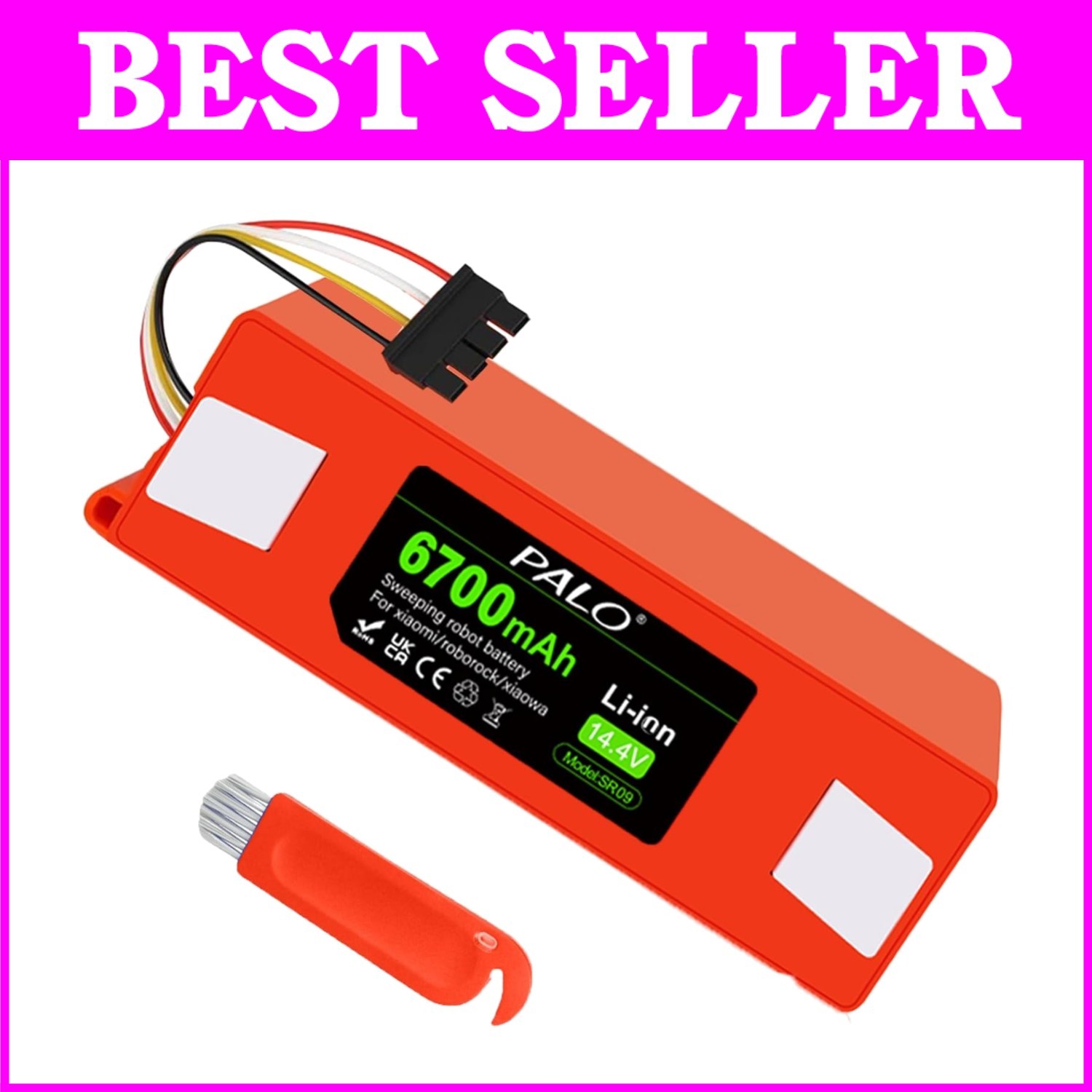 Ultra-Reliable 6700mAh Battery for Roborock S4/S6/S7/Q5 Vacuums – Safe & Durable