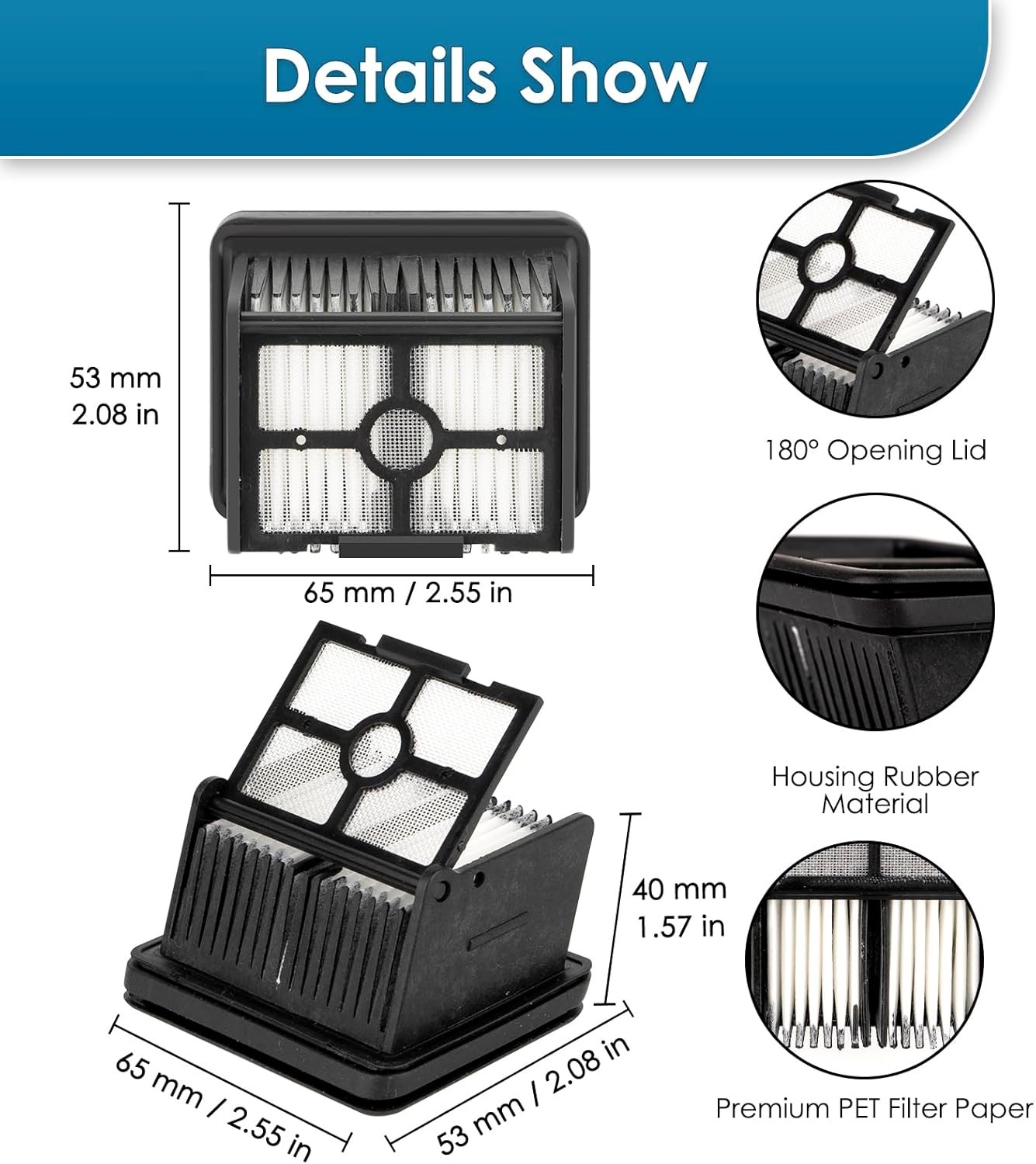 3 Pack H12 Pro Replacement Brush Rollers and Filters Compatible with Dreame H12