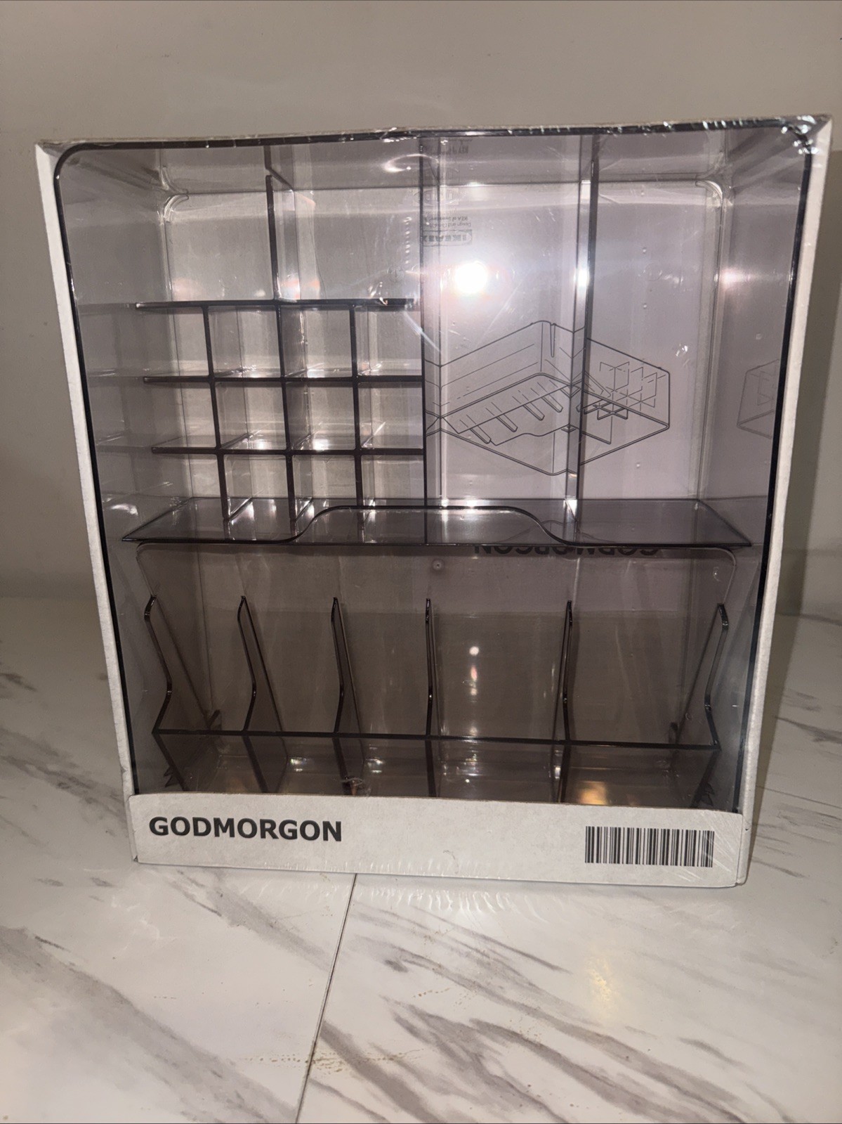 IKEA GODMORGON Storage Box with Compartments 32x28x10 Cm – 12 1/2x11x4”