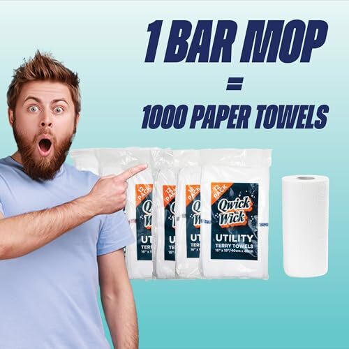12-Pack Bar Mop Towels 100% Cotton Super Absorbent for Kitchen & Restaurant Use