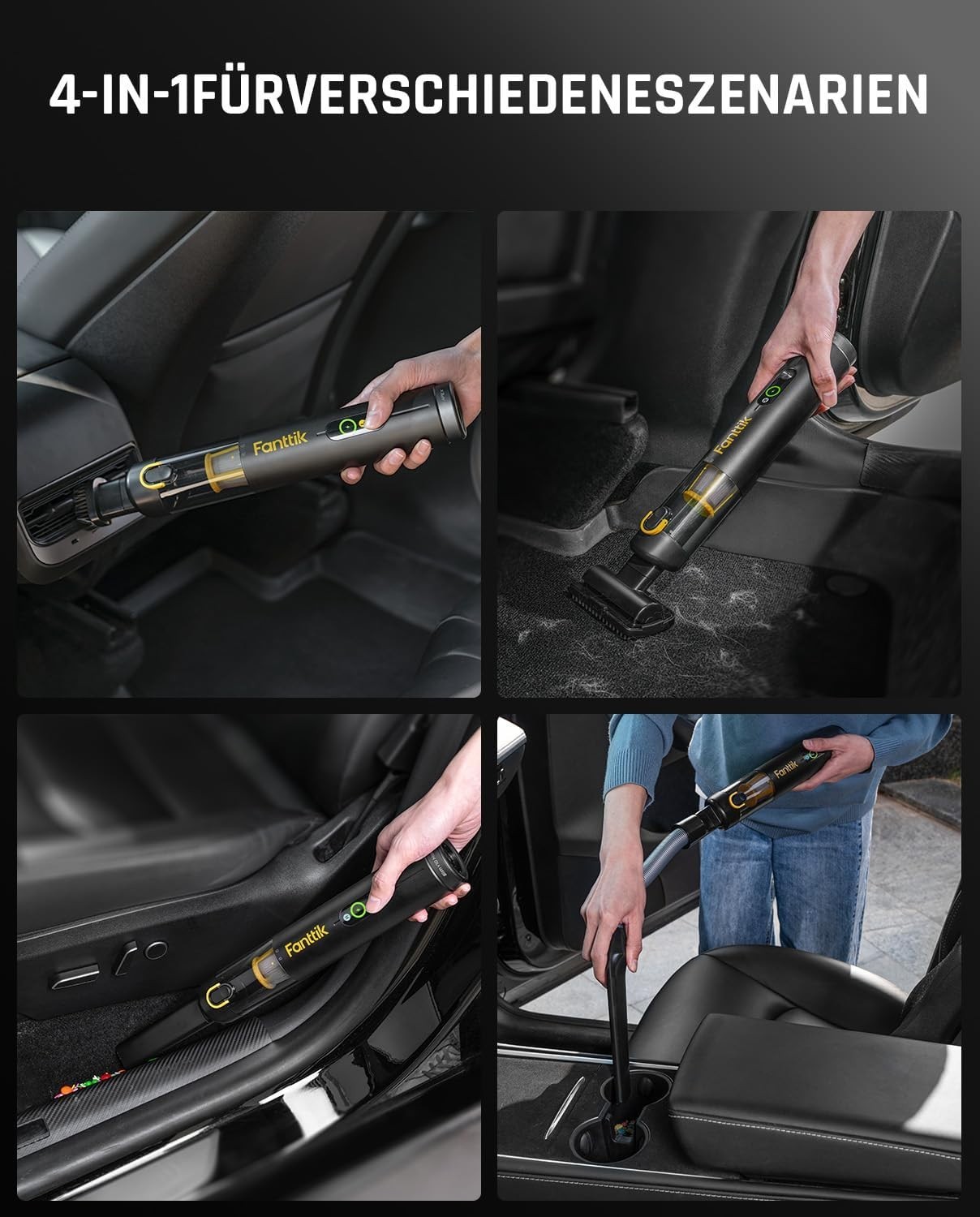 Fanttik Slim V10 APEX Cordless Car Vacuum, 4-in-1 Portable Mini Handheld Vac, 19