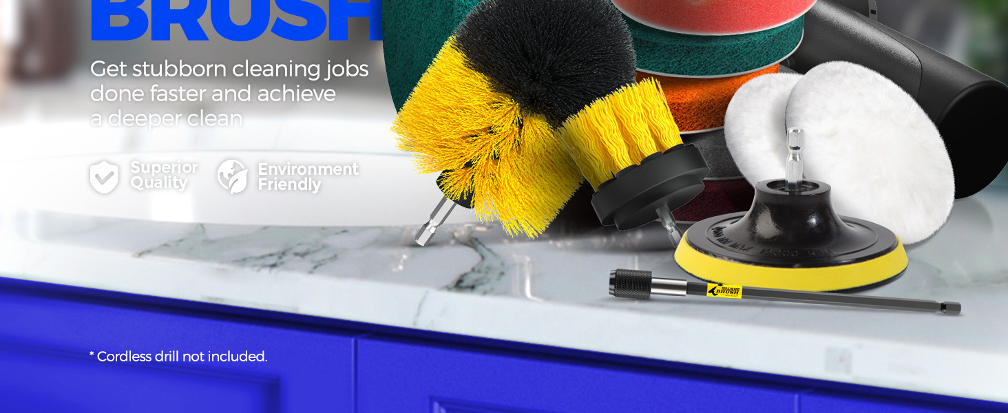 10Pieces Drill Brush Attachments Set, Power Scrubber Brush with Extend Long