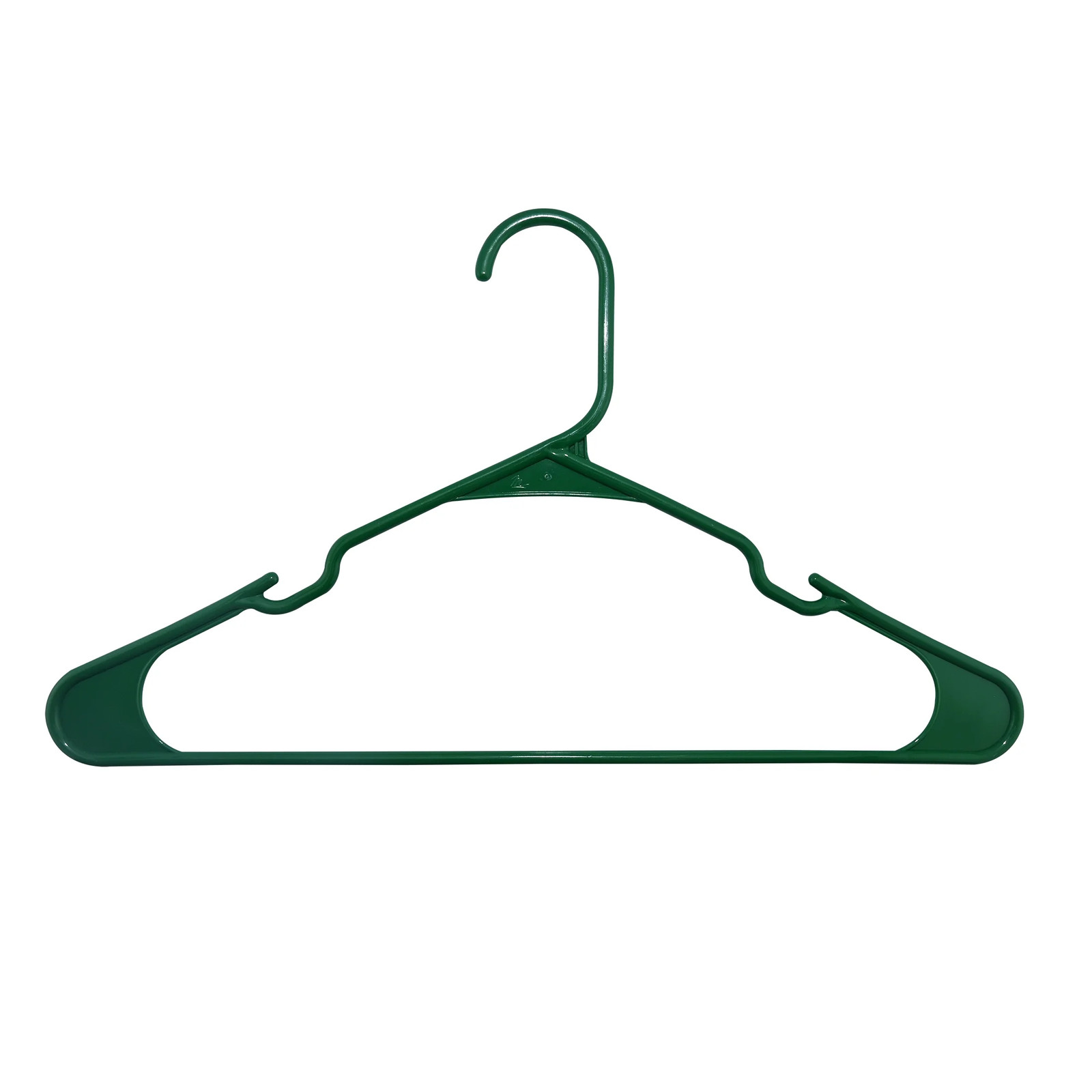 Plastic Notched Adult Hangers for Any Clothing Type, Carpet Green 50 Count