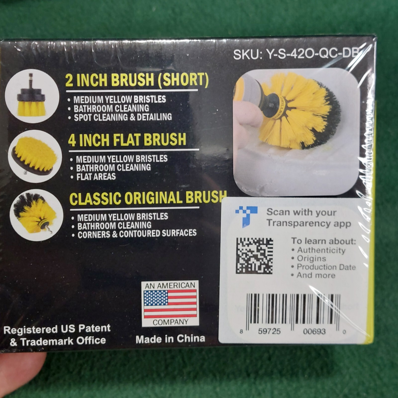 Drill Brush Power Scrubber Attachment Set for Bathroom Surfaces Tub Shower Tile
