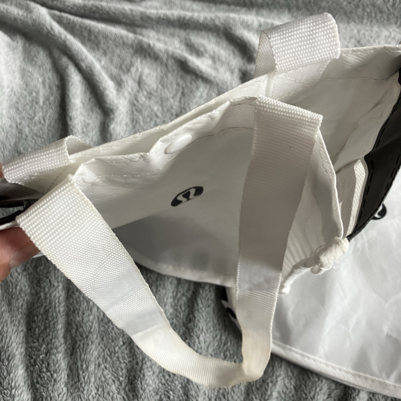 Lululemon Shopping Tote Bag Reusable Black And White 9×12 Lot Of 2