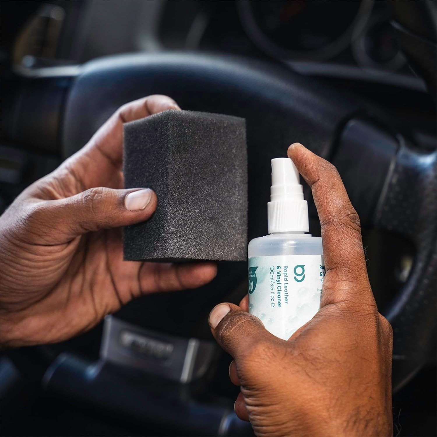 Black Steering Wheel Restoration Kit – Degrease, Repair & Refresh Leather