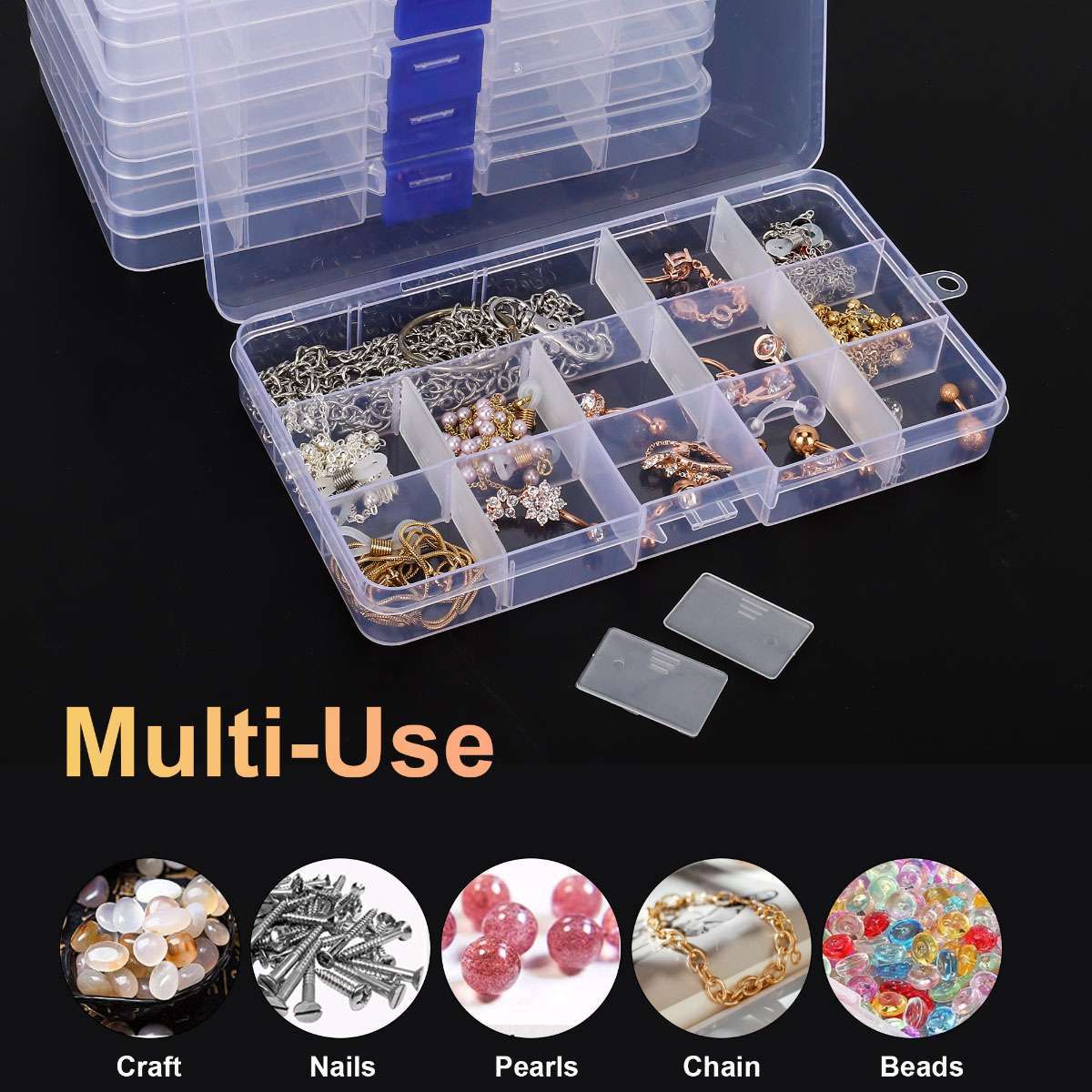 6Pcs Set Small Plastic Storage Container Boxes Box DIY Coin Screw Jewelry Travel